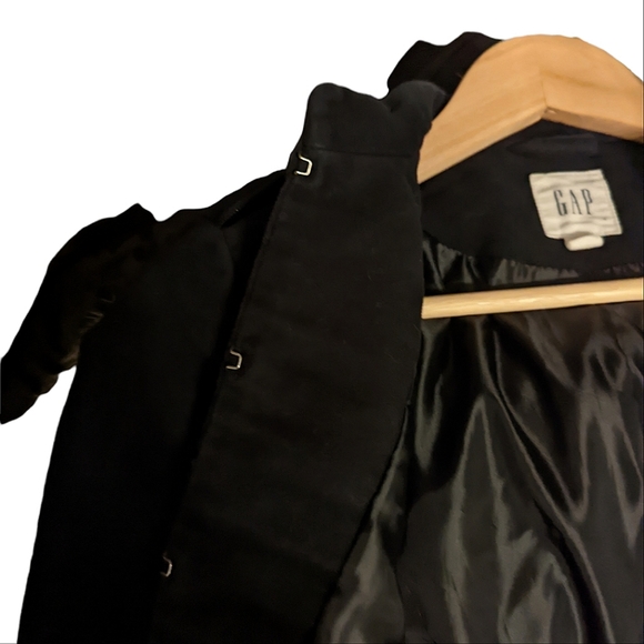 Gap Bloggers Fave Black Gold Military Cropped Band Tuxedo Blazer Jacket - Picture 8 of 11